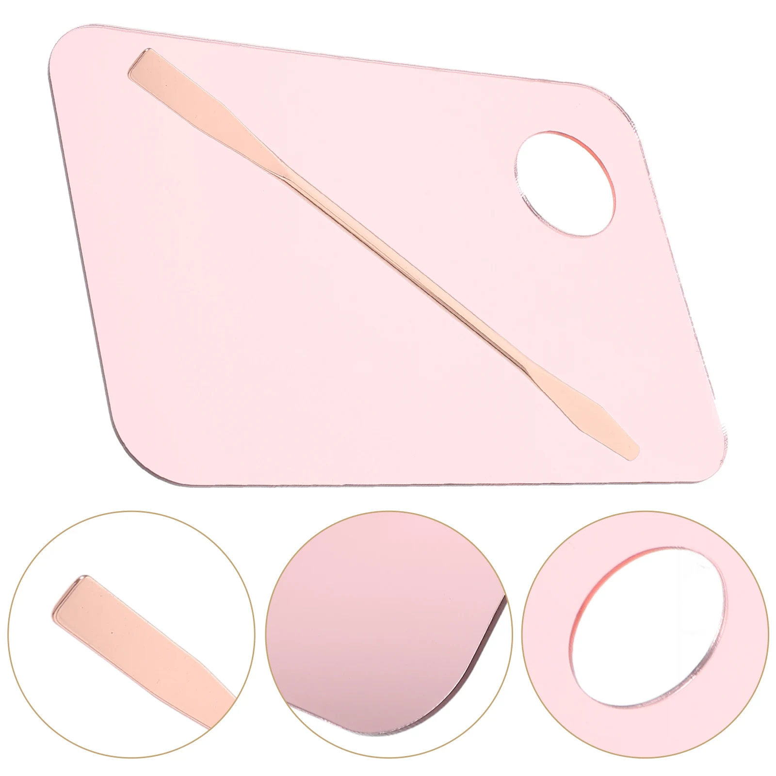 

1 set 1 Set Palette Spatula Color Mixing Plate Beauty Salon Supply Stainless Steel Acrylic Makeup Tool Pigment Tray