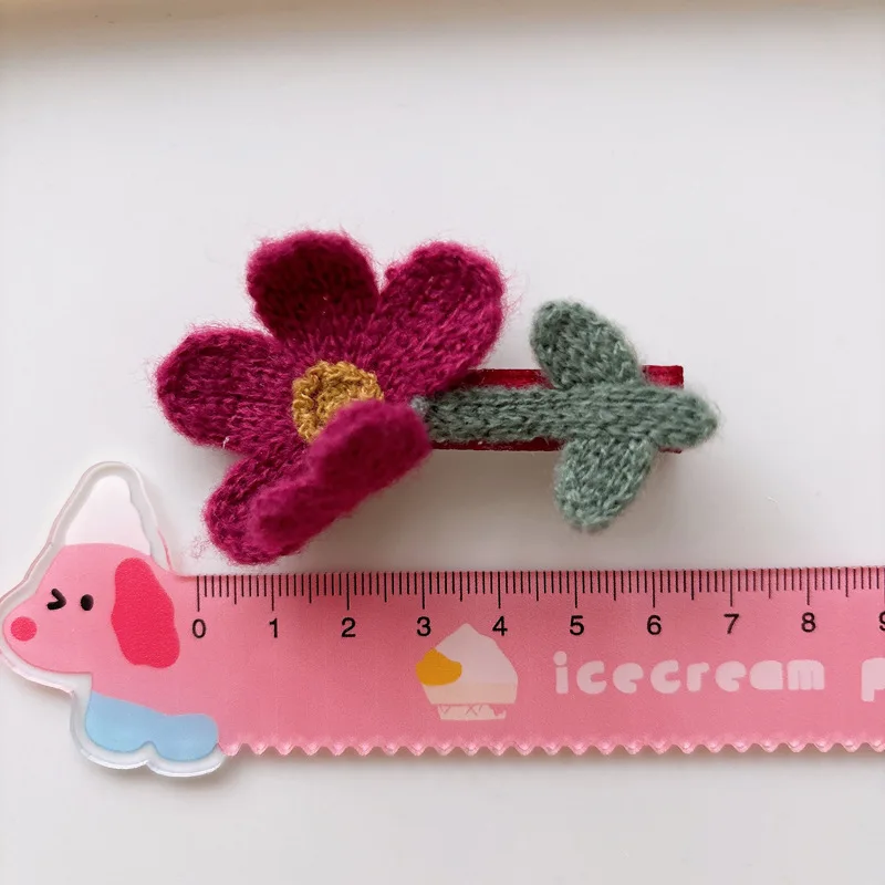 2026 bonito malha flor grampos de cabelo crianças meninas crianças grampos de cabelo pinos presilhas acessórios hairclip headwear ornamento