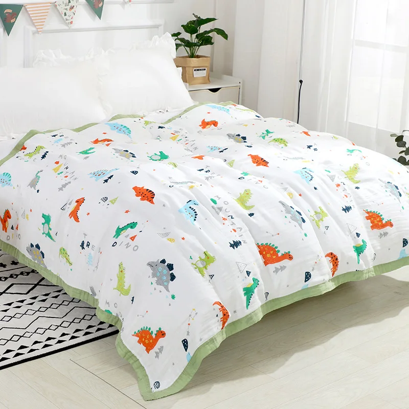 Four-layer Cotton Gauze Baby Summer Cool Quilt Breathable Children's Air Conditioning Blanket Adult Nap Towelling Coverlet