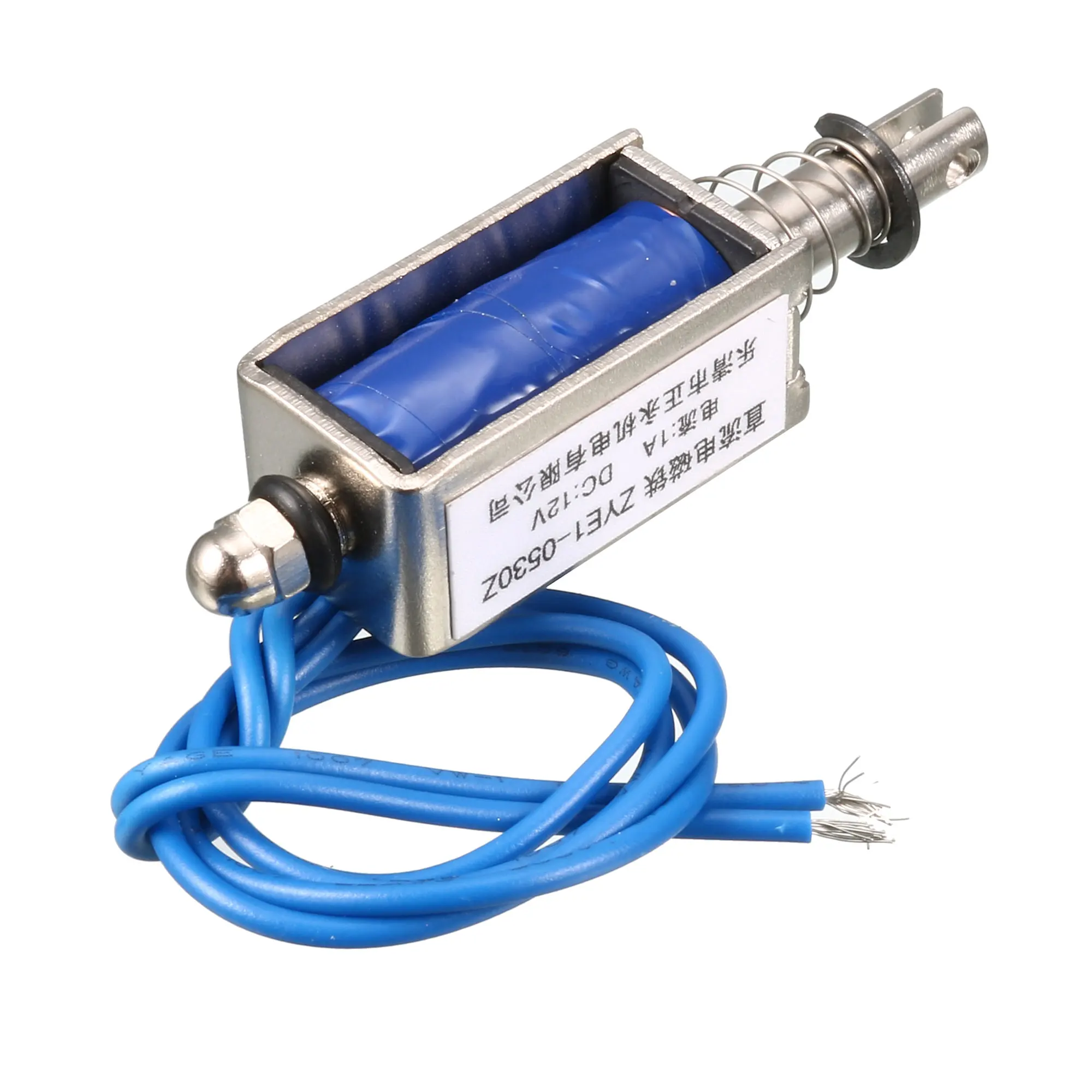 UXCELL DC 12V 1A 10mm Stroke 600g Push Pull Type Open Frame Solenoid Electromagnet Black Wire Leads