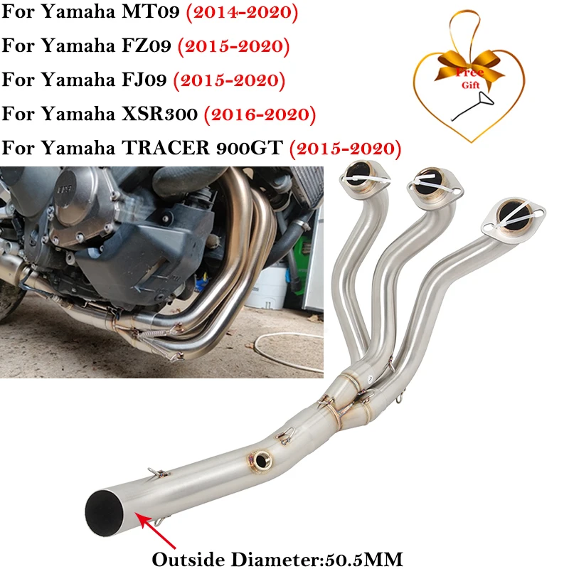 

Надевается для Yamaha MT09 FZ09 FJ09 XSR900 TRACER 900 GT 2014-2020 мотоциклетные выхлопные системы побега, глушитель передней трубы