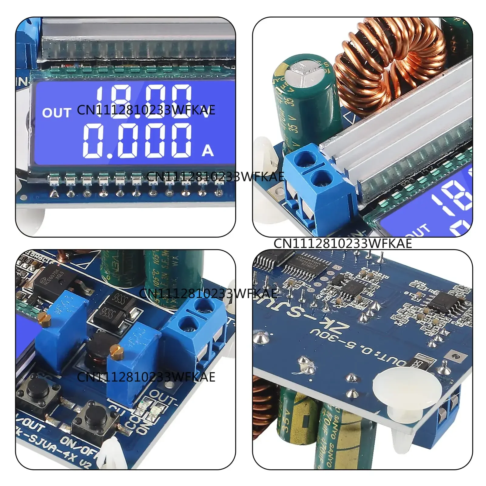 35W DC 5.5-30V to 0.5-30V Digital LCD Display Automatic Step up down Buck Boost Converter Power Supply Module Adjustable Board