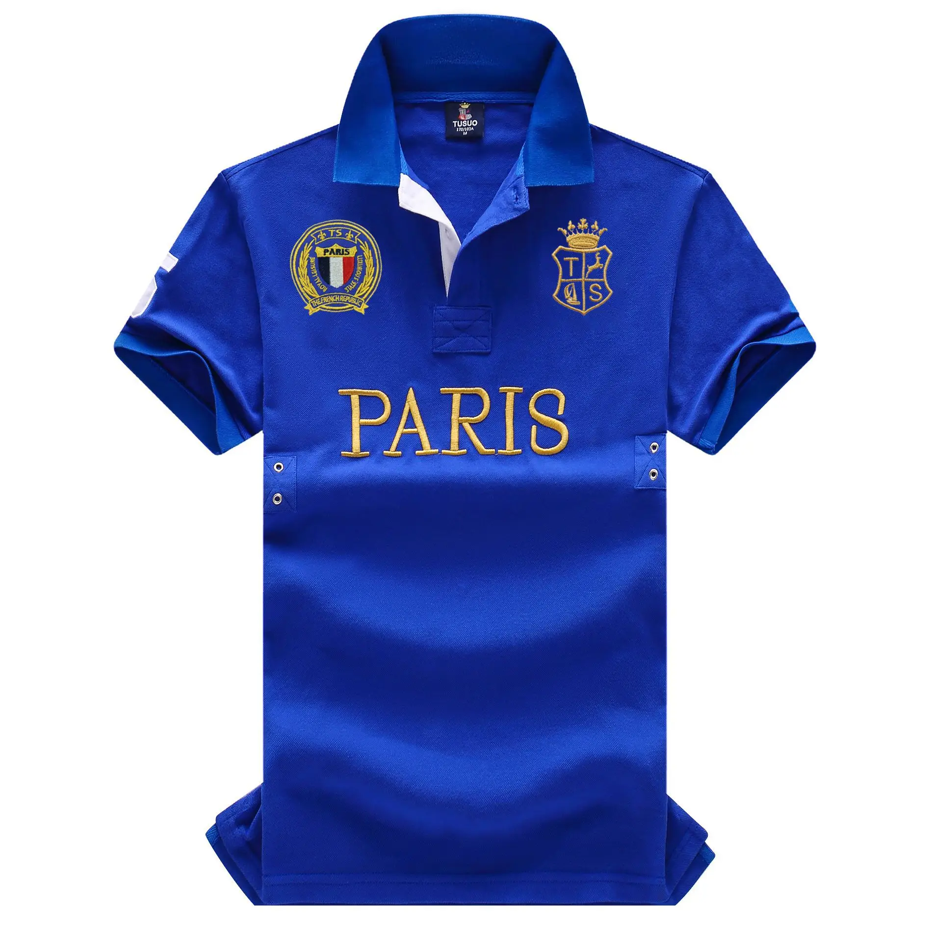 Luxury Fashion Pure Cotton Polo Shirt Men T-shirt Ropa Sports Clothes Casual Football Blue Paris Compatriot Embroidery Golf Top