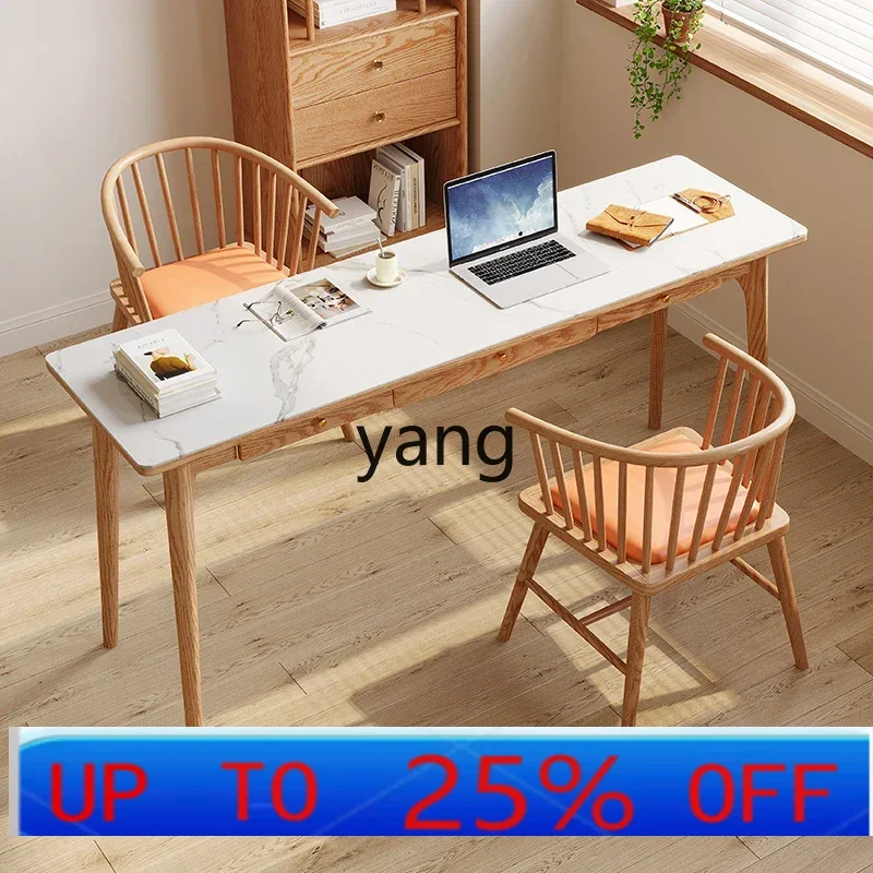 

LCX Slate Desk Narrow Home Window Long Bedroom Solid Wood Computer Desk Ash Wood