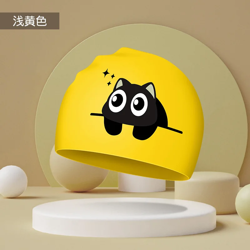 

Красочные детские шапочки для плавания с защитой ушей, мягкие силиконовые шапочки для купания для мальчиков и девочек, забавная детская спортивная одежда для бассейна, шапочки для плавания