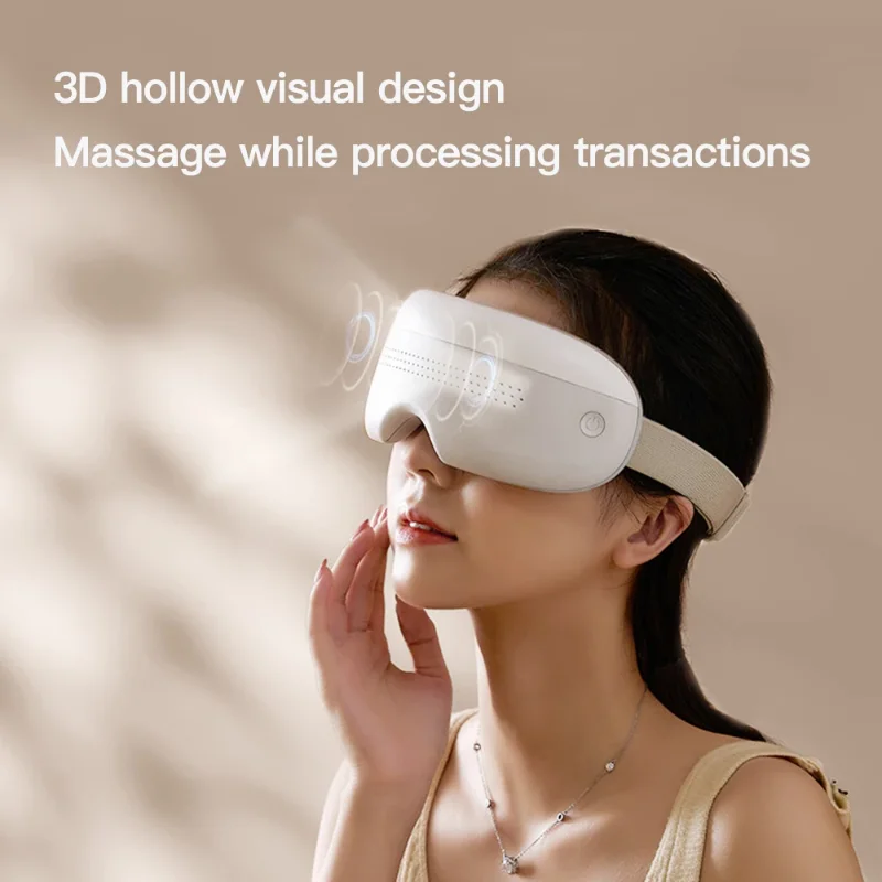 Eye Massager 4D Acupoint Massager Smart Airbag Vibration Eye Care Instrument Eye Massage Glasses Remove Fatigue Pouch & Wrinkle