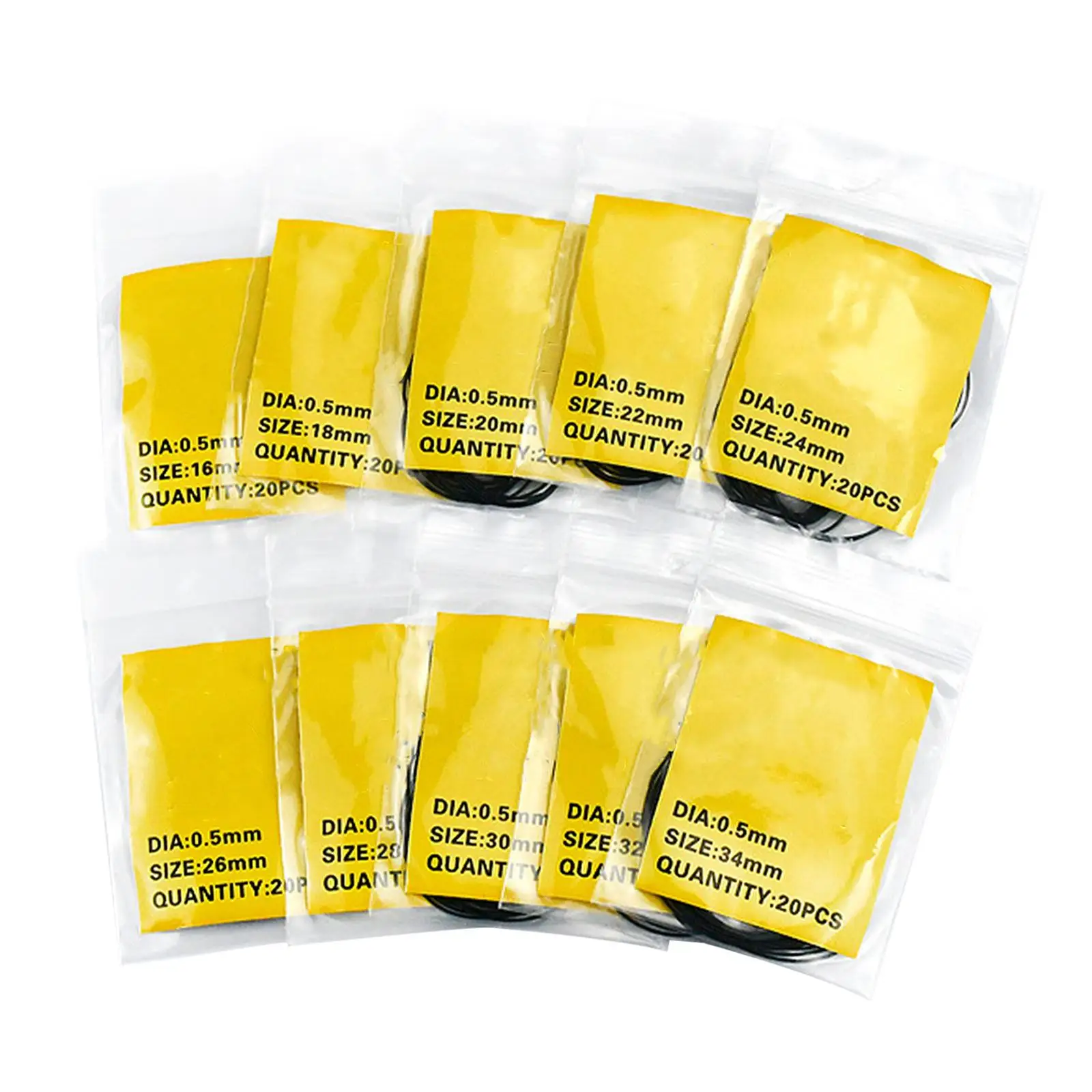 200x Watch Back Case Gasket Watch Supplies 16mm-34mm Replacement Assortment Watch Case Cover 10 Different Sizes Rubber O Rings image 2