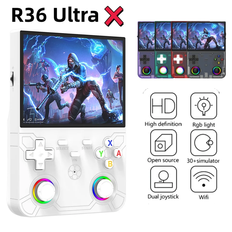 New R36 Ultra X Handheld Retro Video Game Console IPS Screen 128GB
