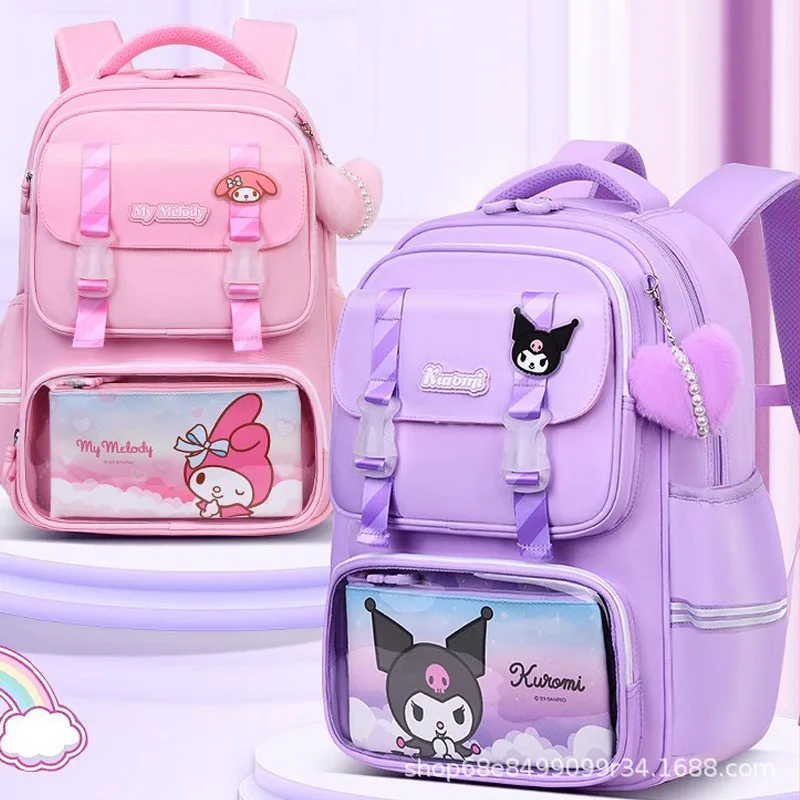 Sanrio Student School Bag Backpack Backpack Lightweight New Air Cushion Cartoon School Bag My Melody Kuromi Student Gift