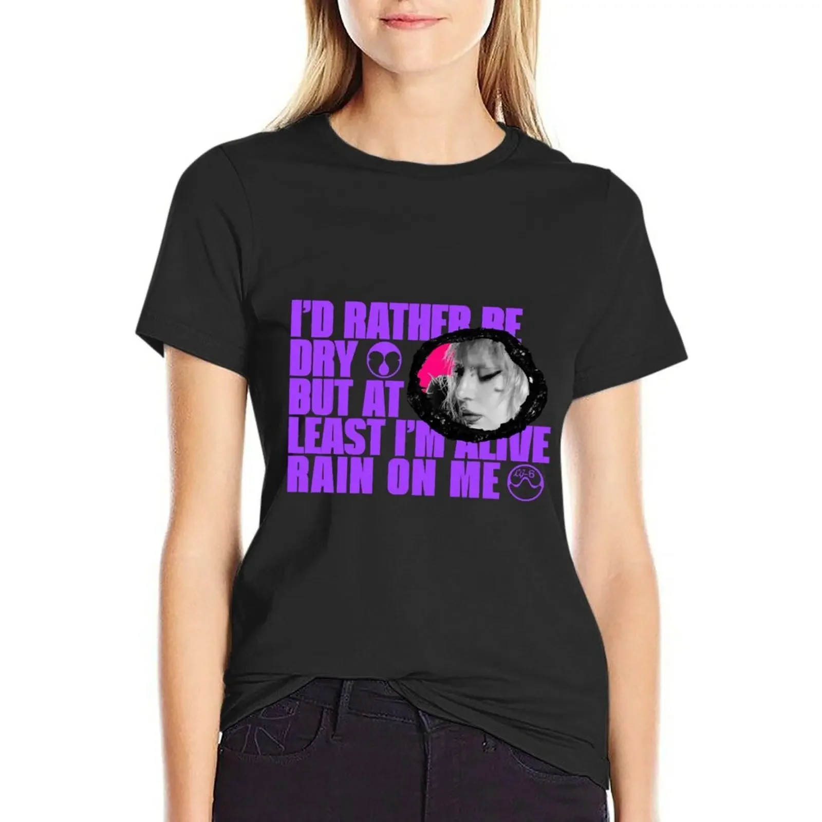 

chromatica rain on me t shirt T-Shirt customs design your own quick-drying heavyweights female Women's tops