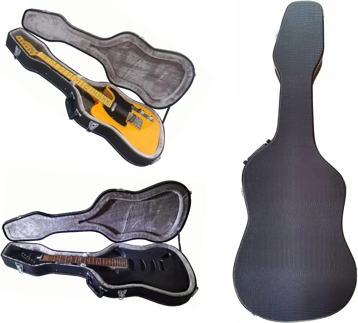 Custodia rigida per chitarra elettrica con Pad di chiusura, custodia protettiva in legno con guscio rigido per TL ST