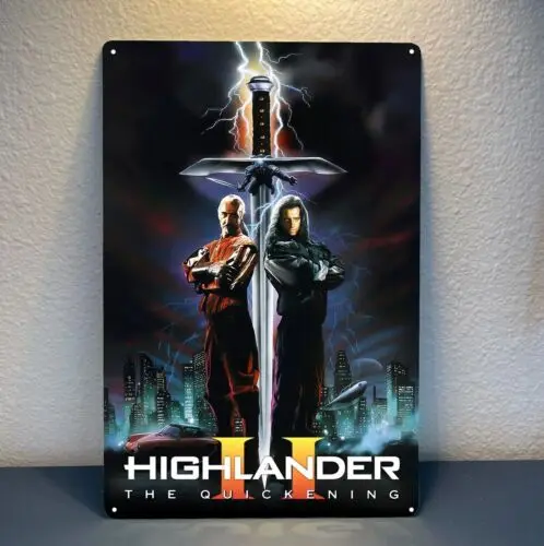 Highlander Christopher Lambert Movie Metal Poster Tin Sign 20x30cm Plaque tin sign