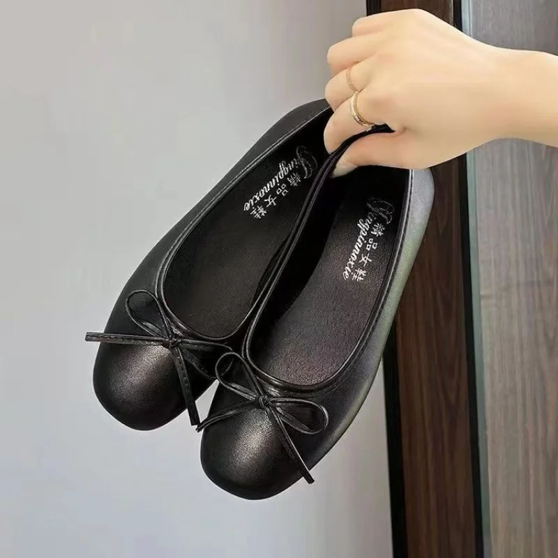 2025 Spring Summer New Arrival Evening Breeze Flats Gentle Bow-Knot  Design Commuter Versatile Single Shoes