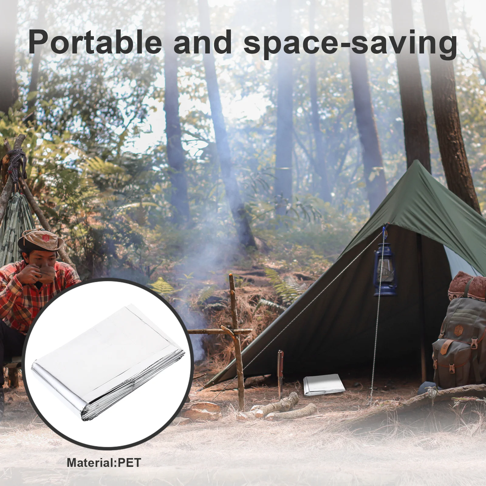 2 stücke 210X130Cm Polyester Film Bedeckt Folie Warme Decke Faltbare Wärme Reflektierende Für Camping Wandern Erste Hilfe