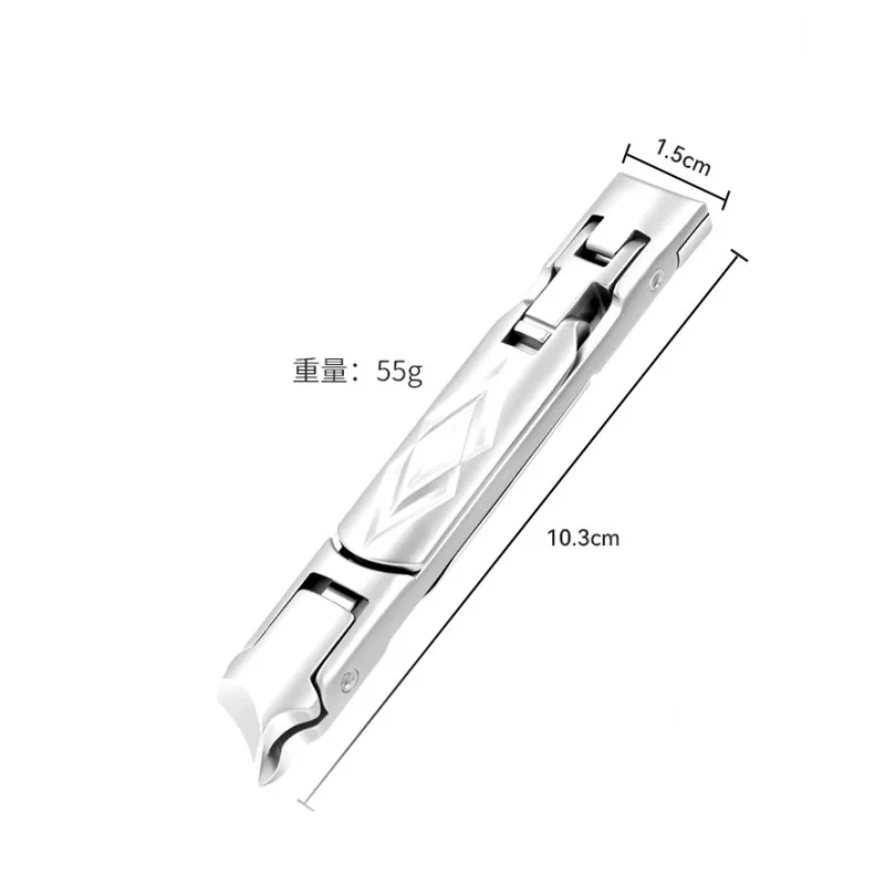 กรรไกรตัดเล็บพับได้แบบพกพา 1 ชิ้น หัวคู่ ช่องเปิดกว้าง กรรไกรตัดเล็บสแตนเลสแบบใหม่ ใช้ได้สองแบบ อุปกรณ์ทำเล็บ