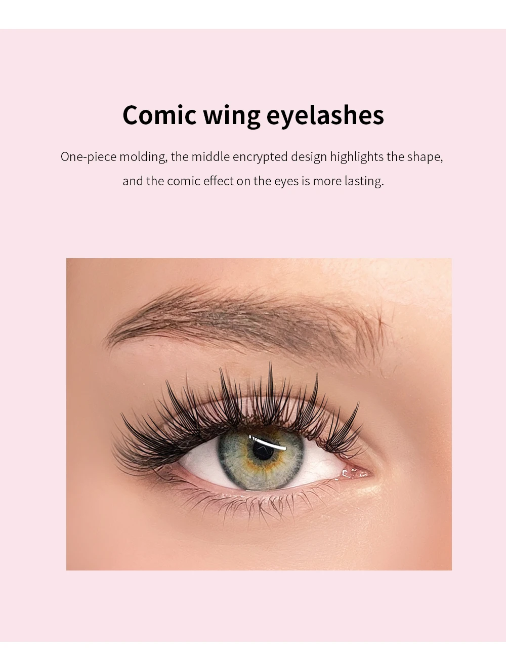 GLAMLASH Comic Spire Wimpernverlängerung Natürliche Comango Manga Falsche Wimpern Vorgefertigte Fächer Feder Anime Wimpern Make-up-Tools – Detail 3