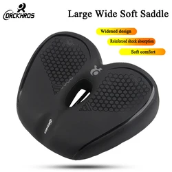 DRCKHROSComfortable Bicycle Saddle Double Shock Absorption Commuter Cycling Seat High Elastic Widen MTB Road Bike Cushion