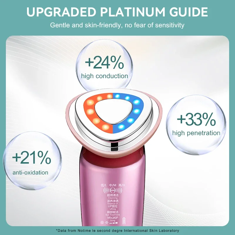 อุปกรณ์ความงามขนาดเล็กสำหรับทำความสะอาดอย่างล้ำลึกกระชับอุปกรณ์ microcurrent ไอออนของ Notime Alat pemijat wajah