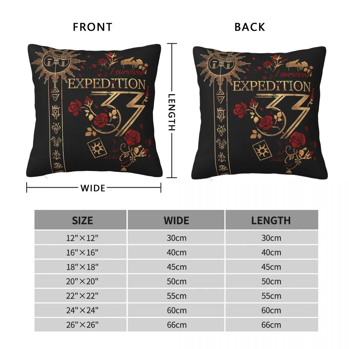 Clair Obscur Expedition 33 Square Pillowcase Polyester Linen Velvet Pattern Zip Decor Pillow Case Room Cushion Cover
