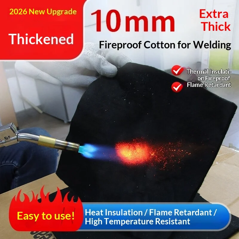 

Black Fireproof Welding Blanket High Temperature Insulation Pad Durable Fire Resistant Mat for Welding,Camping Appliance Repa