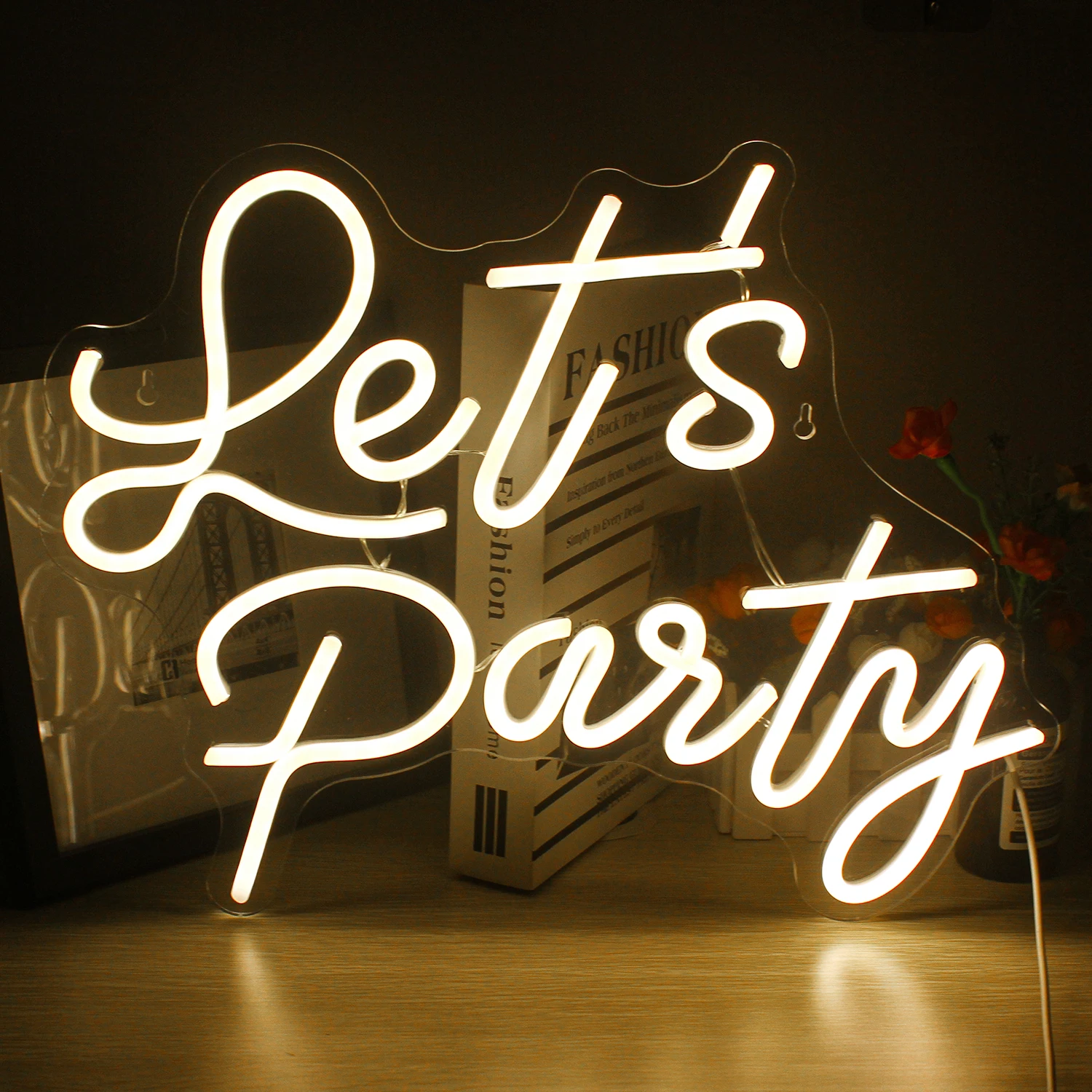 Let's Party Neon Sign LED Lights Wall Decor Lamp USB luci Creative per Wedding Club Party Atmosphere Art Neon Decor