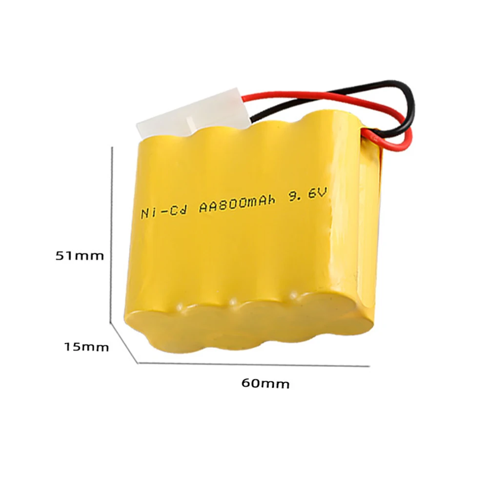 Rc 장난감 보트용 Ni-Cd 배터리, 자동차 Rc 트럭 기차 총 예비 부품, 9.6v AA nicd 충전식 배터리 팩, 9.6v 800mah