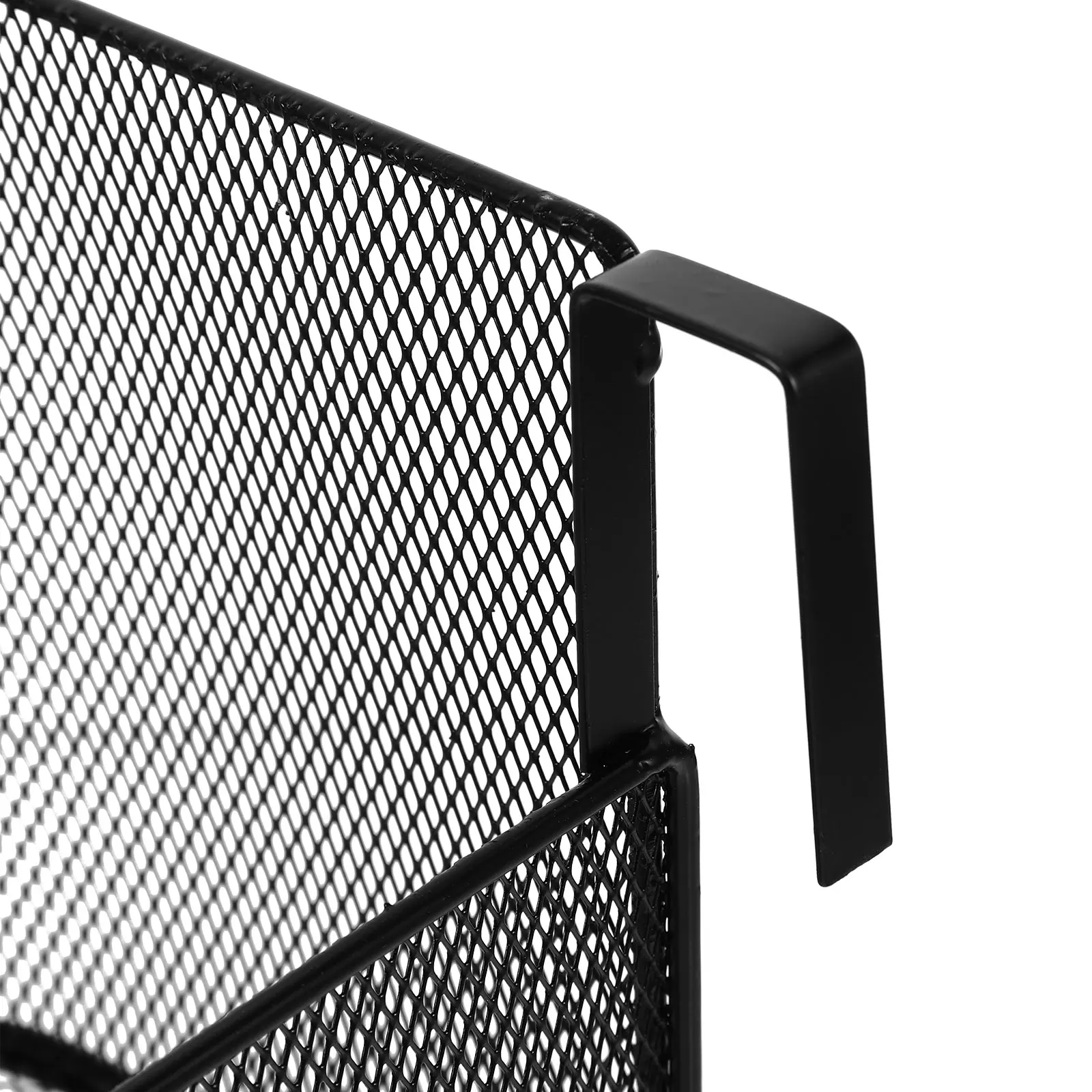 

Black Wrought Iron Storage Baskets 4 6cm Hooks Bedside Desk Dormitory Organizer Hanging Basket for Makeup Brush Storage