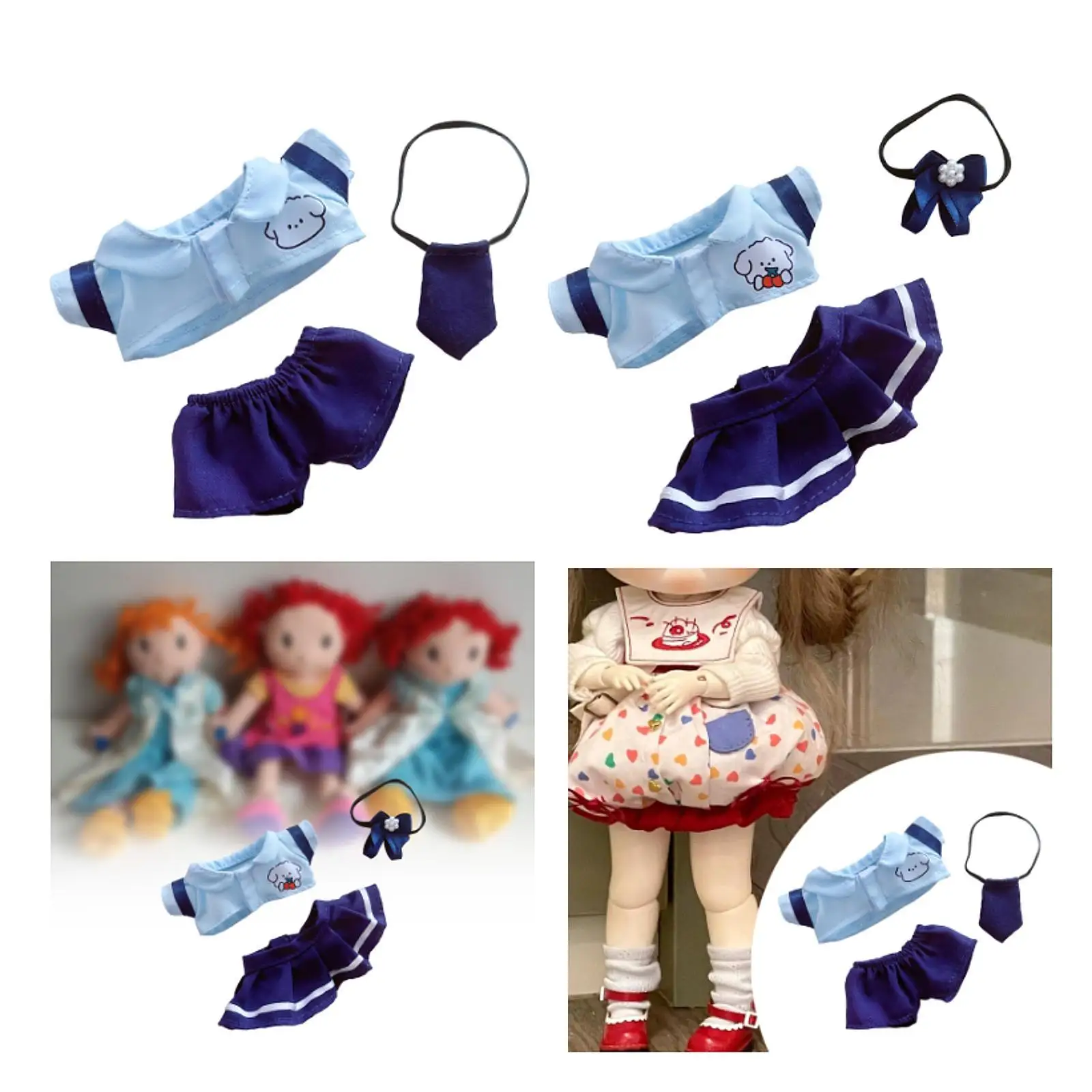 Conjunto de uniforme de ropa de muñeca colgante, disfraz de muñeca, traje de muñeca colgante de 17cm, suministros de bricolaje, juguete de juego de simulación