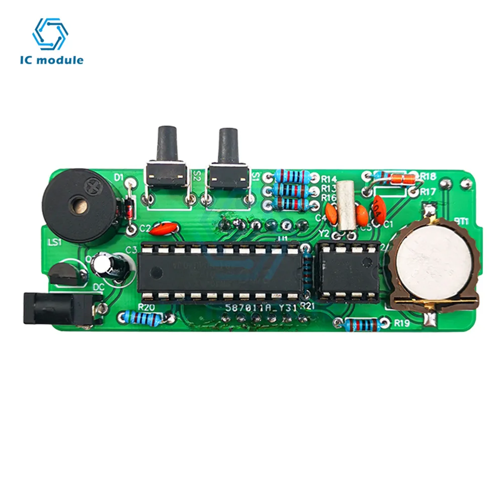 Electronic Clock Kit 51 Single-Chip Microcomputer Light-Controlled Temperature Date Display LED for DIY Learning Electronics