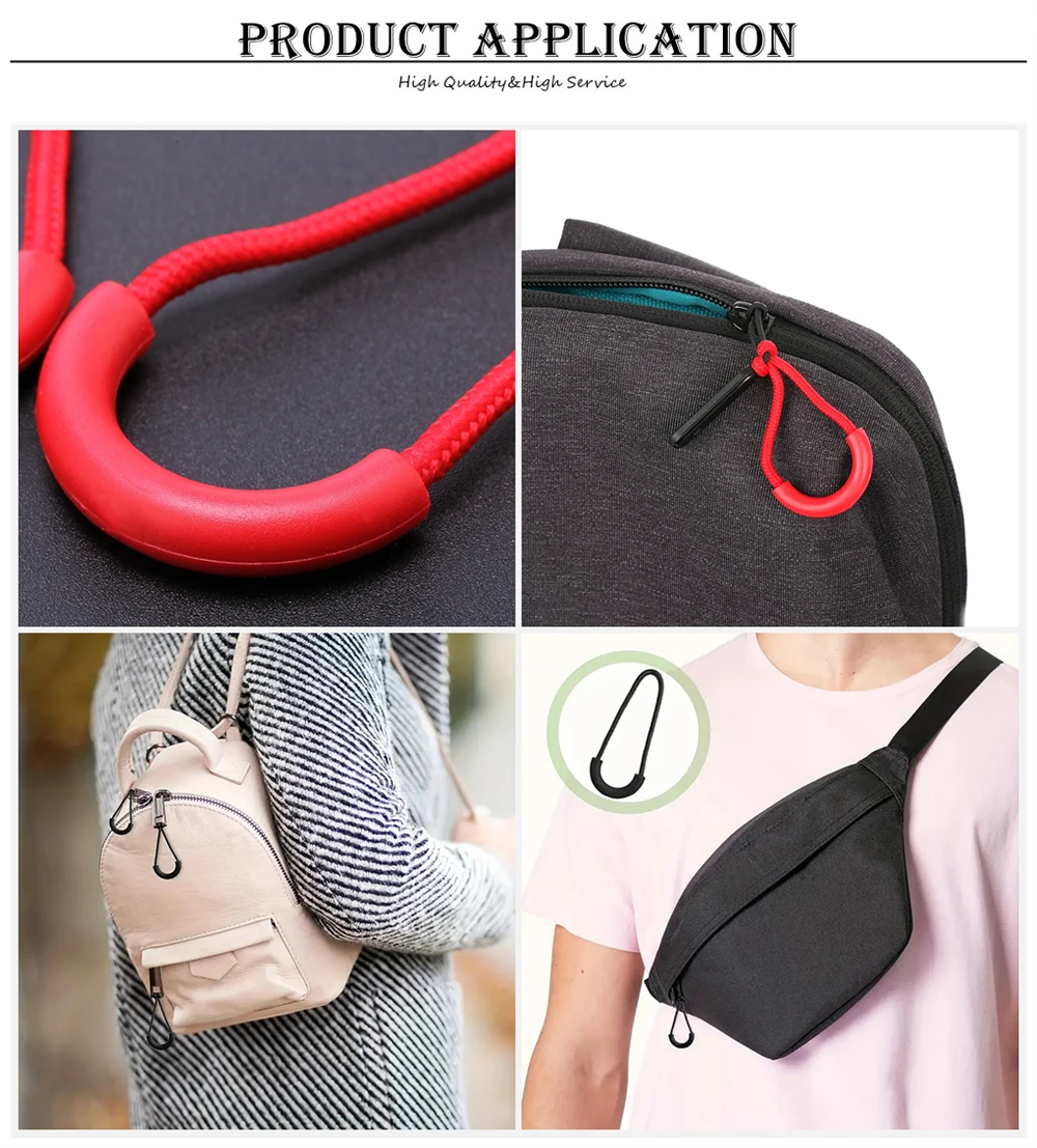 10-100 Stück RoYishi Kunststoff-Reißverschlusszieher Kordel-Reißverschlussclip Ersatzenden Verschluss für Kleidung Rucksack Gepäck Zubehör – Detail 6