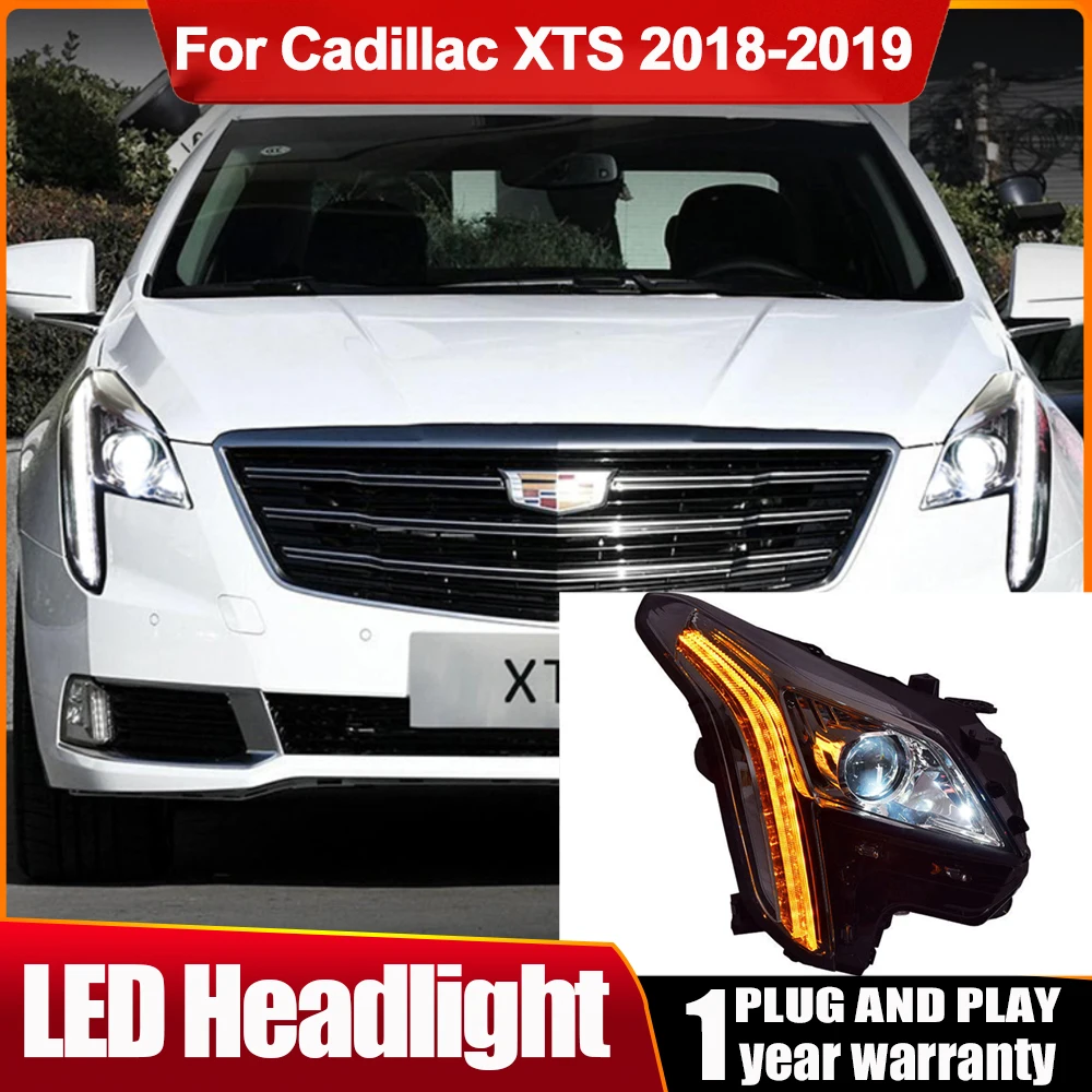 

2PC Car LED Head Lamp for Cadillac XTS 2018 2019 Headlights Projector Lens DRLMoving Turn Signal Lamp Auto Front Lights Assembly