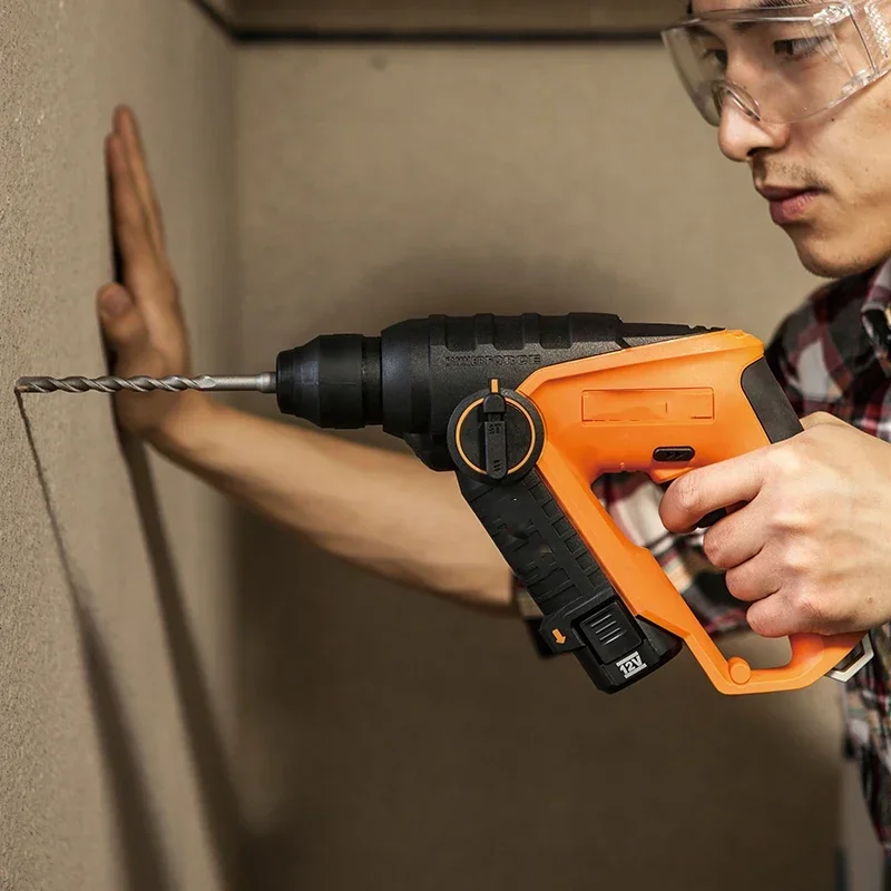 1PC Cordless Hammer Drill Percussion Drill 12V Household Multifunctional Pistol Electric Drill Electric Assembly Tool