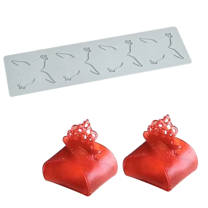 

4-Cavity Gift Box Pattern Lace Mat Fondant Silicone Mold Cake Decorating Tool Drop shipping