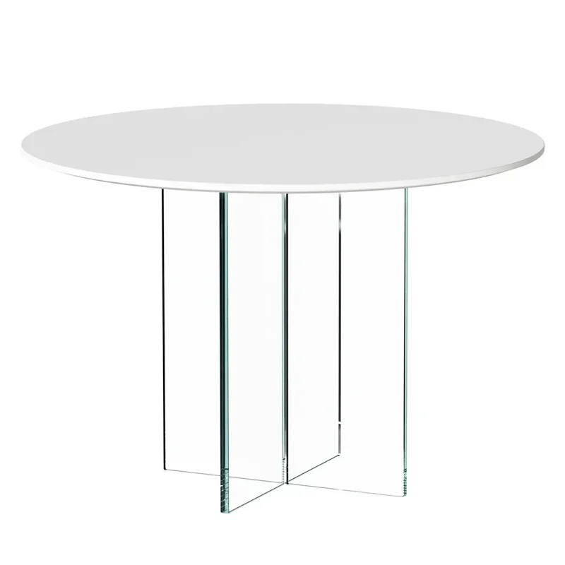 Dining table Modern simple round table Household Internet celebrity rock slab small apartment French round table