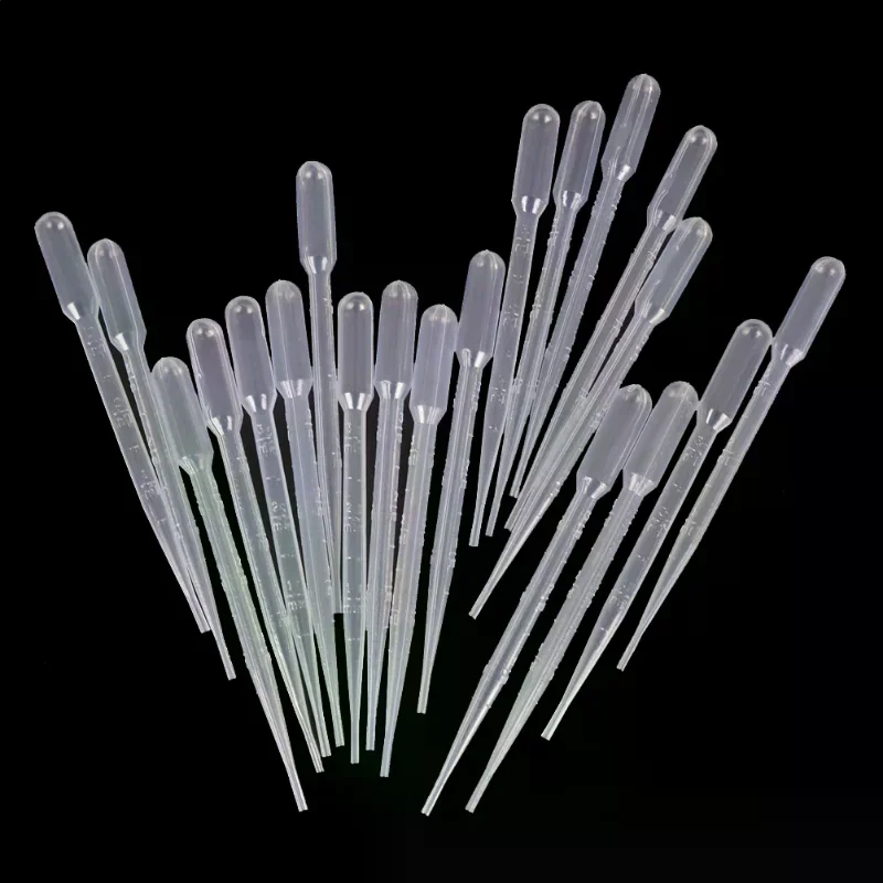 3ML Disposable Plastic Eye Dropper Set Transfer Graduated Pipettes Lab Supplies 20pcs/set