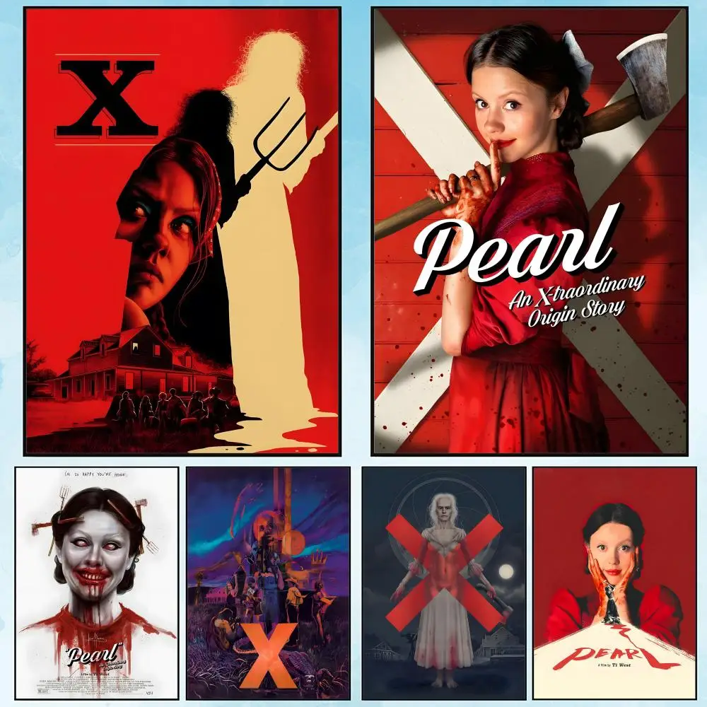 

Pearl 2022 Horror Film Poster Poster Waterproof HD Wall Art Decal Self-Adhesive Aesthetic Decor for Home Living