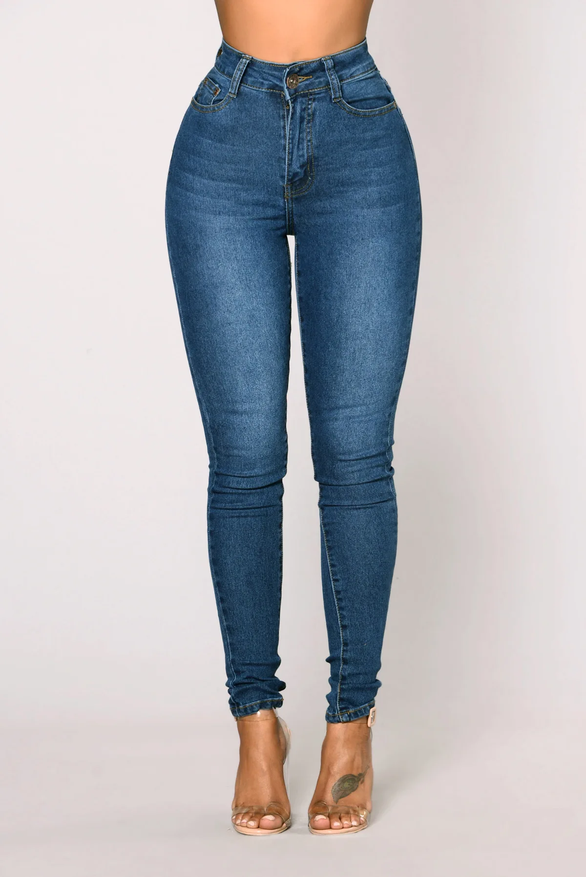 

Jeans for Female Fall New Fashion Grain High-waisted Slim Hip Sexy Leggings