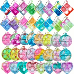 12/24/48Pcs Mini Pop Fidget Toy Pack Kit Keychain Stress Relief Toys Party Favors Office Desk Toy for Kids Adults Brinquedos