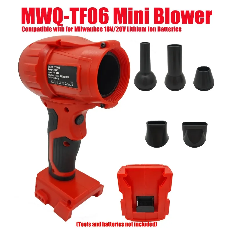 Powerful Brushless High Speed Blowgun MWQ-TF06 Mini Blower 96,000RPM Compatible with for Milwaukee 18V/20V Lithium Ion Batteries