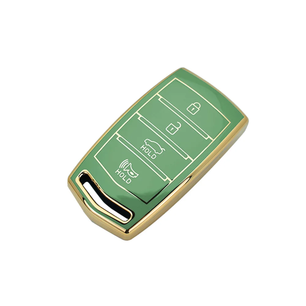 For HYUNDAI 2020 Genesis G70 G80 EQ900 G90 4 Buttons TPU Car Smart Key Case Cover Auto Key Fob Shell Protector Accessories