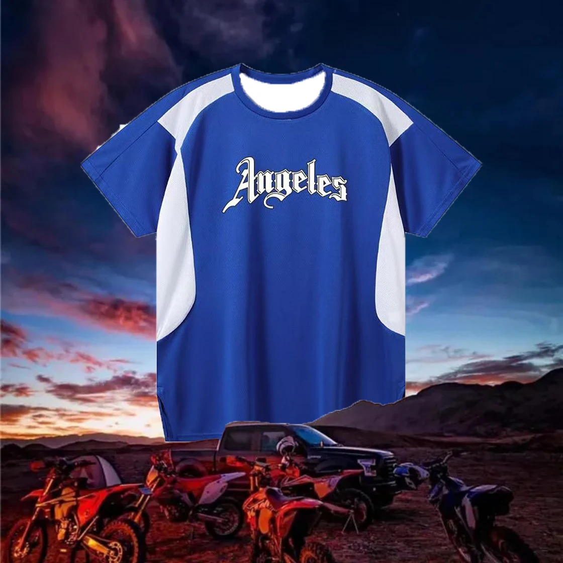 

Summer Motorcycle Cycling Breathable Quick Dry Round Neck Short-sleeved Shirt For Men And Women The Same Outdoor Sports Shirt