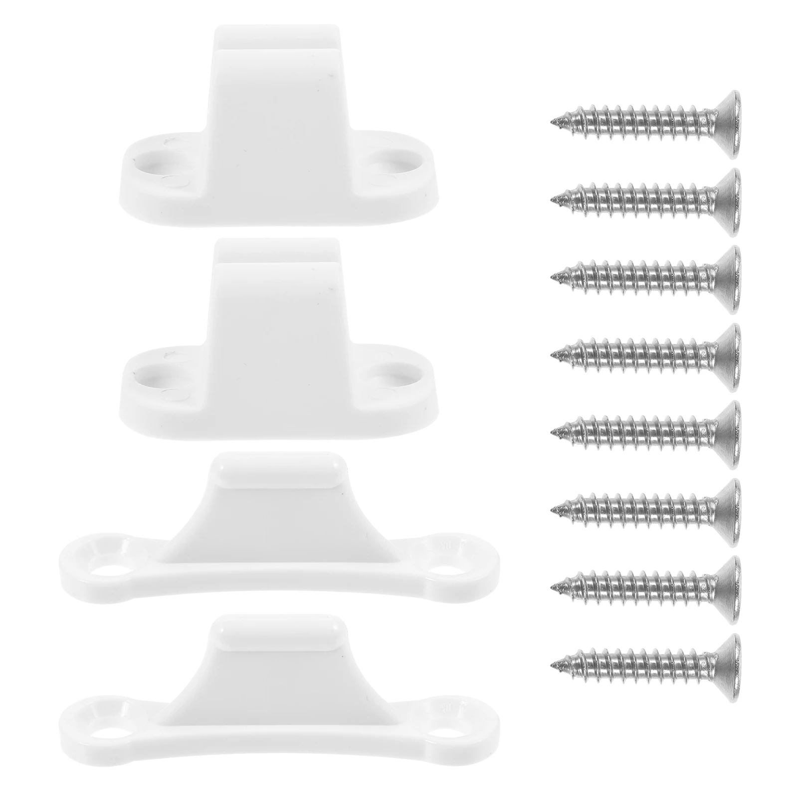 

2 Pairs Door Holder Accessories White ABS Material Caravan Trailer Latch Lock Storage Compartment Parts Keeper