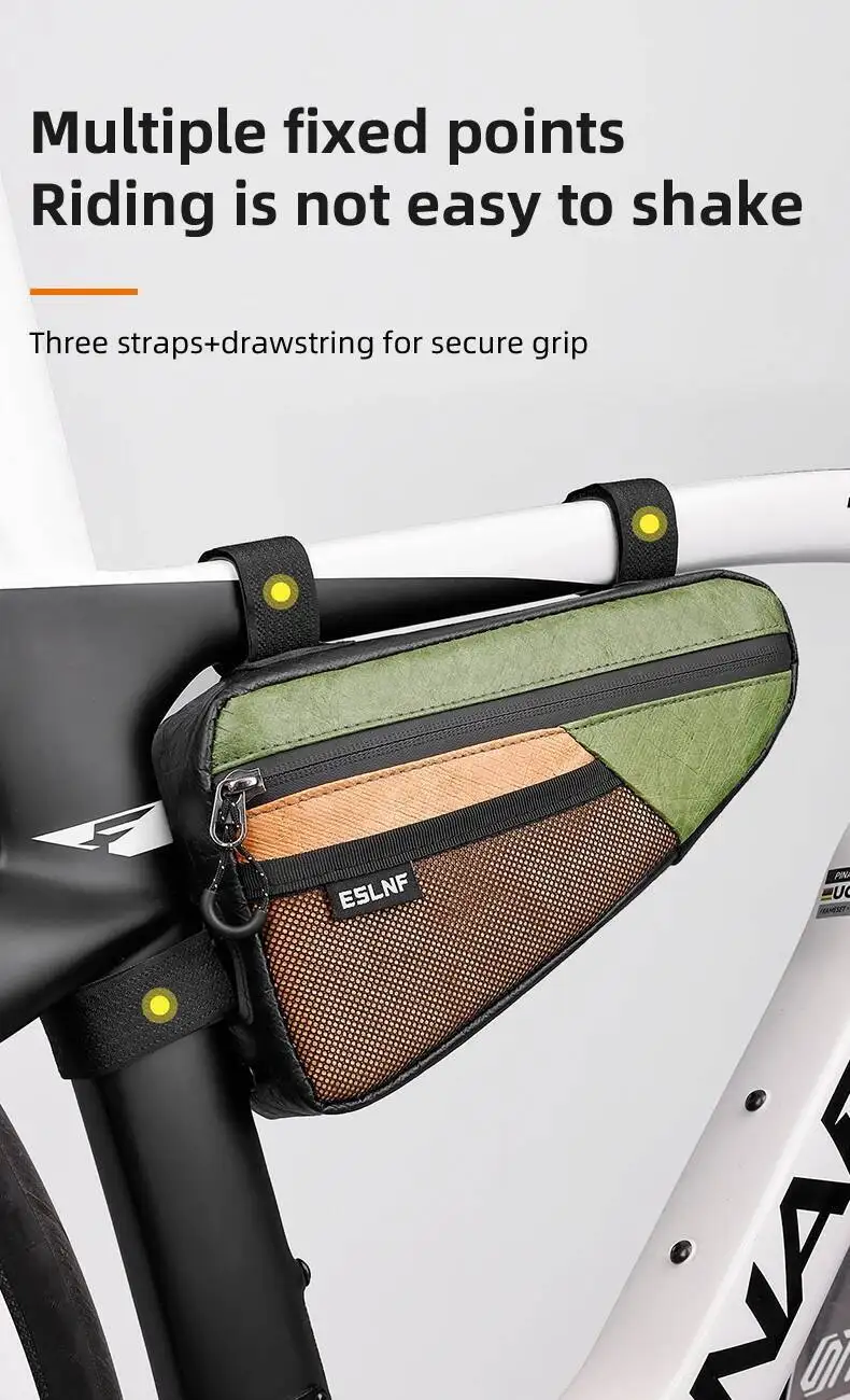 ESLNF Top Tube Triangle Rahmentasche, wasserdicht, großes Fassungsvermögen, langlebig, universell passend für Mountainbikes, einfach zu installieren – Detail 6