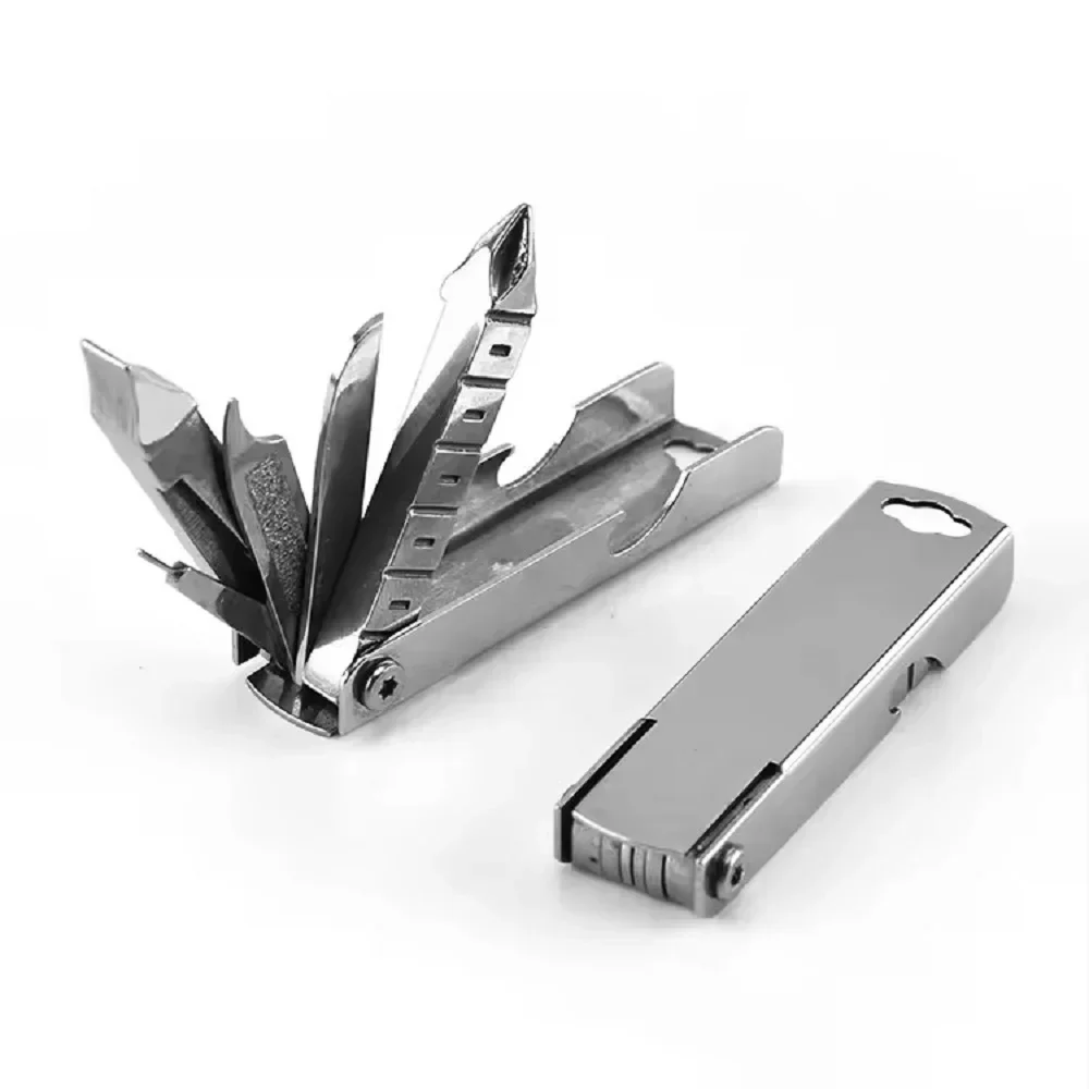 Keychain Multitool Folding Outdoor Tool Keychain Multitool Folding Multi Tool Stainless Steel Outdoor Screwdriver Bit