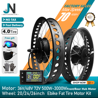 Ebike Fat Tire Kit 48V 500W 1500W 2000W 3000W 4.0Tire For Brushless Gearless Hub Motor Wheel For Snow Conversion Kit 20 24 26in