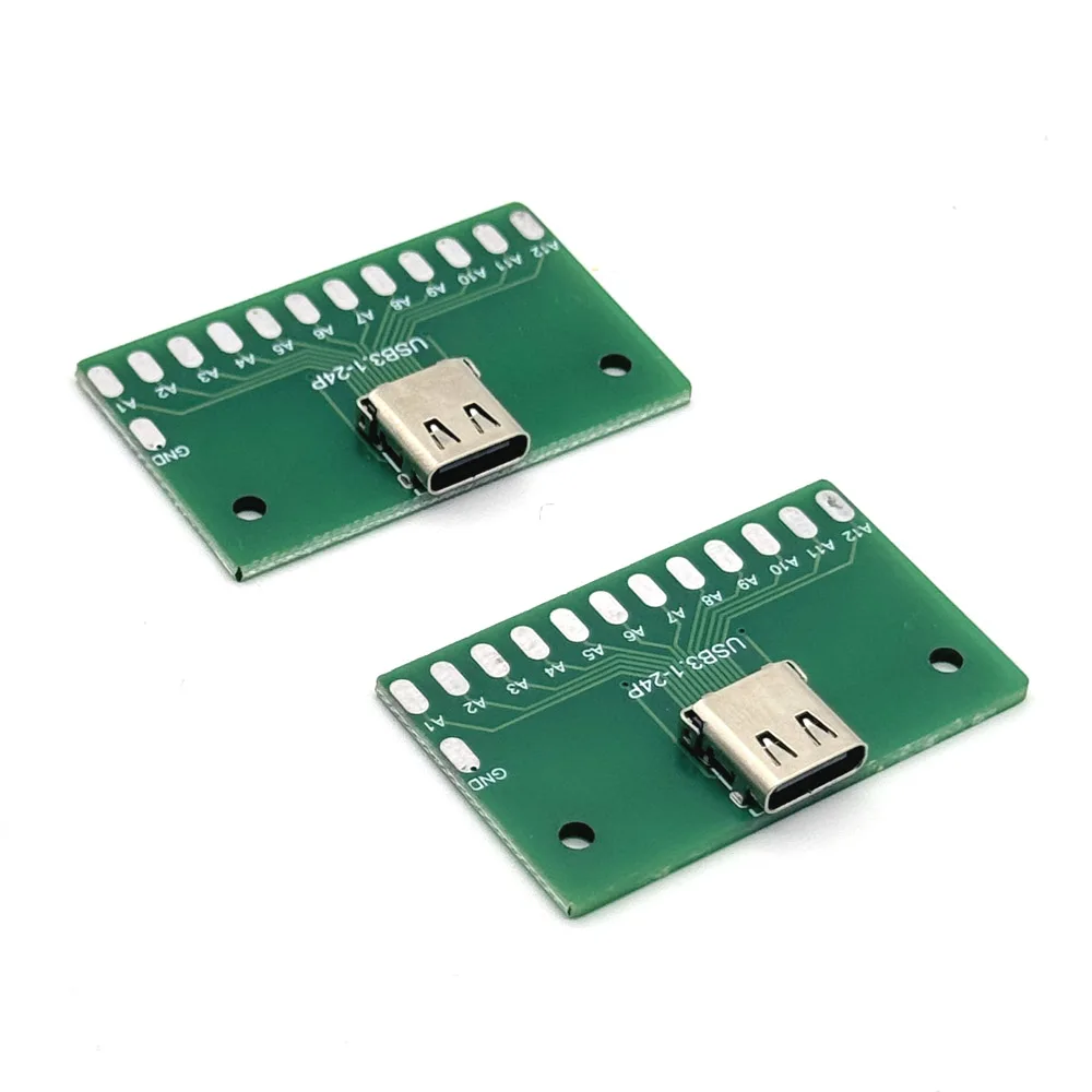 24Pin USB 3.1 Test PCB Board Adapter Type-C Female Type C 24P 2.54mm Connector Socket For Data Line Wire Cable Transfer