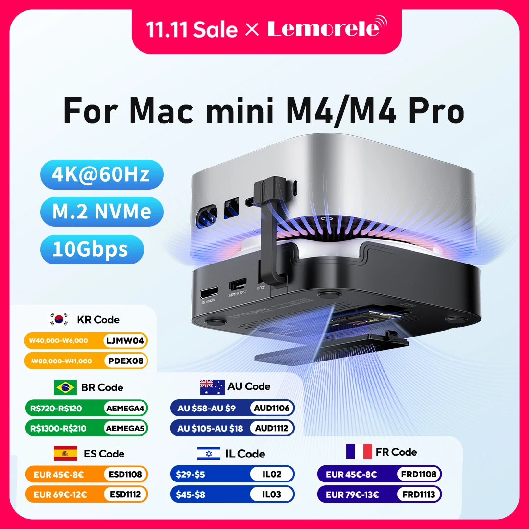 Usb C Hub With M.2 Nvme Slot - Lemorele 9 w 2 Stacja Dokująca