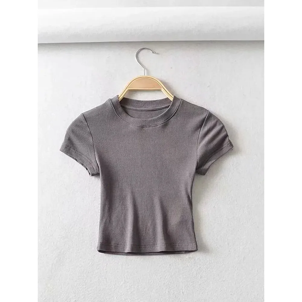 T-shirt élastique une-ne ort-sav pour femmes, Sexy, coupe cintrée, polyvalent, tenue décontractée, confortable, respirant, toutes saisons, été