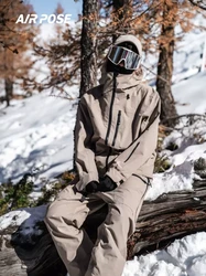 Chaqueta y pantalones de esquí de concha dura a prueba de viento para hombres y mujeres, Sudadera con capucha impermeable, traje de esquí y Snowboard, traje cálido para exteriores, 3L