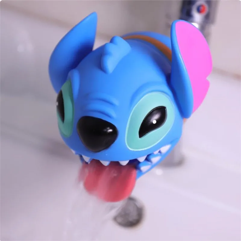 Disney Stitch Mickey Minnie Faucet Extender Water Saving Figure Cartoon Faucet Extension Tool Kids Washing Hands Bathroom Toys